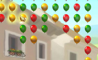 Probeer om alle ballonnen weg te spelen, door een ballon aan te klikken die in verbinding staat met tenminste nog 2 ballonnen van dezelfde kleur. Er komen van onderaf steeds weer nieuwe ballonnen bij.