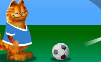 Je gaat met Garfield de wereld rond voetballen. Spelers uit alle landen helpen je.