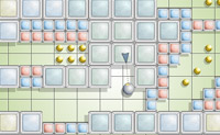 Verzamel alle bolletjes om naar de volgende level te gaan. Je krijgt de bal een bepaalde richting op door achter de bal te klikken. Hoe dichter bij de bal des te harder die gaat.