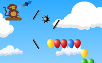 Probeer om alle ballonnen te laten knappen om naar het volgende level te gaan.