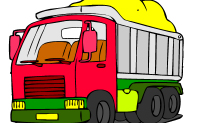 Geef deze vrachtwagen een mooi kleurtje.