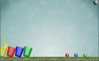 Probeer om alle balletjes in de goede emmers te schieten.