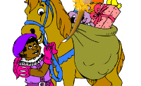 Kleur deze sinterklaas en zwartepiet leuk in.
