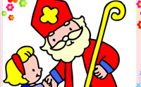 Kleur deze sinterklaas kleurplaat mooi in.