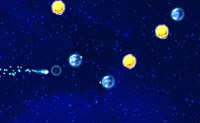 Verzamel genoeg kristallen om naar de volgende level te gaan. Ga met je muis over een komeet of teken een lijn om 2 of meer dezelfde planeten, om zoveel mogelijk kristallen te kunnen verzamelen. Als je 2 verschillende planeten combineert ontstaat er een zwart gat.
