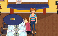 Oferece aos teus convidados um lugar e pergunta-lhes o que querem comer. Depois, deixa a tua m�e tratar do pedido e servir a comida.