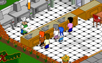 Serve os clientes e d�-lhes as pizzas correctas.