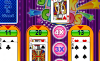 Probeer zo vaak mogelijk 21 punten te krijgen binnen de tijd. Kaarten waar je niks aan hebt kun je weggooien en Black Jack levert extra punten op.