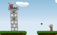 Vang de kanonskogels en gooi ze op de toren. Zodra je de toren omver hebt gegooid heb je gewonnen.