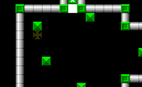 Verzamel met dit kruisje telkens alle diamanten en zorg vervolgens dat je door de exit naar de volgende level gaat.