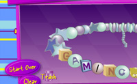 Kies een stijl, bepaal de grootte en sleep vervolgens de letters en de kralen naar de armband toe om een mooie vriendschapsketting te maken.