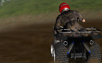 Je gaat met je quad racen. Als je naast de weg rijdt, krijg je heel veel schade dus zorg dat je recht op de weg blijft rijden.