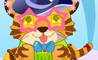 Kleed deze baby tijger leuk aan, zodat hij er lief uitziet.