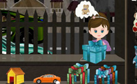 Tenta manter as crian�as felizes e vende-lhes os brinquedos que elas pedem. Para dar brinquedos a uma crian�a tens de arrastar uma caixa para o contador. Depois p�es o brinquedo e tens de embrulhar tudo com papel de embrulho. Finalmente selecciona um la�o que condiga com o papel para poderes dar a caixa �s crian�as.