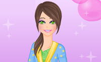 Escolhe um belo pijama para esta rapariga para que possa us�-lo quando as amigas vierem dormir