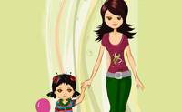 Veste m�e e filha para um dia no shopping.