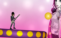 Je speelt in de groep The Veronicas en moet proberen alle elektrische ballen te pakken maar pas op dat je niet van het podium valt.