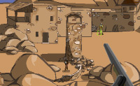 Je moet terroristen neerschieten. Je hebt 4 missies die je moet volbrengen. Sla Bin Laden dood in een terroristenkamp, een grot en nog een terroristenkamp.