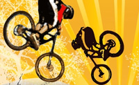 Je hebt een uitdagend parcours voor je, dat je met je crossfiets kan afleggen. Om snel vaart te maken, kan je achterover leunen tijdens het fietsen. Om een backflip uit te voeren, moet je achterover blijven leunen wanneer je al in de lucht bent. Als je een kuil in rijdt, moet je achterover leunen en je voorwiel er als eerste in terecht laten komen. Voer backflips uit zo vaak je kan, want dan verhoog je je score. Veel plezier!