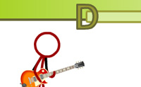 Ap�s escolher uma guitarra, dificuldade e uma can��o, podes iniciar o jogo com o bot�o Pronto. Os comandos movem-se ao longo do ecr�, o objectivo � pressionar a tecla correspondente quando o comando atinge a barra de tempo. Cada comando correcto d�-te 10 pontos mas pressionar uma tecla no tempo errado custa-te 10 pontos.