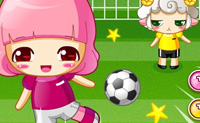 Tenta meter a bola na baliza advers�ria, andando em direc��o � bola no momento exacto e clicando quando atinges a bola, para chutares.