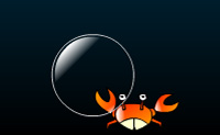 Je zou niet verwachten dat een zeepbel een krab kan doden, eerder omgekeerd. Toch is dit het geval in deze game, en het is aan jou om de krab zo lang mogelijk in leven te houden door hem op tijd naar links en rechts te verplaatsen.