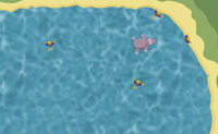 Jij bent een nijlpaard en dit is j�uw meer! Zorg dat al die vervelende badgasten verdwijnen door ze het water uit te jagen.