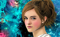 Que bela imagem desta jovem actriz. O seu nome � Emma Watson e � uma actriz Brit�nica, embora tenha nascido em Paris, Fran�a. Todos a conhecemos pelo seu papel nos filmes do Harry Potter, onde a Emma desempenha o papel de Hermione Granger. Ela come�ou a fazer isto quando tinha apenas 9 anos. J� h� seis filmes do Harry Potter e est�o mais dois para vir. Torna esta grande actriz mais bela neste jogo. Pode mud�-la da maneira que quiseres. Podes mudar o seu penteado e cor de cabelo, as roupas e a cor das suas roupas. Podes mesmo escolher a cor dos seus olhos e da pele, a cor do seu batom e a cor da sua sombra dos olhos. Depois de teres feito estas mudan�as, podes tamb�m escolher um fundo. Diverte-te com a Emma!