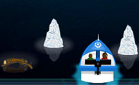 Vaar met je speedboot over het water en ontwijk ijsbergen, boomstammen en scheepswrakken. Probeer zo lang mogelijk door te varen, om de hoogst mogelijke score te krijgen.