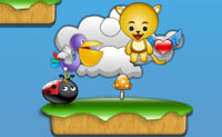In dit spel moet je het hart van je geliefde winnen door steeds de voorwerpen die met liefde te maken hebben te verzamelen. Schiet op de beestjes die je dood maken en blijf uit de buurt van die rotvogel, die de beestjes een tijdelijk schild geeft. Bereik het volgende level door 2000 punten te scoren voor de tijd om is. Succes!