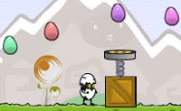 Probeer zo lang mogelijk te overleven in dit gekke spel! Spring over alle obstakels en verzamel eieren om meer punten te krijgen. In de gouden eieren zitten verrassingen die je met spatie kunt activeren. Veel plezier!