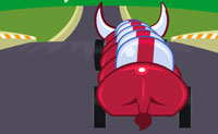 Haal de finish in de wagen die jij het leukst vindt. Dit is een best moeilijke race, want het de kar is moeilijk te sturen.