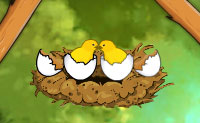 Probeer nog een ei in het nest te leggen. Eieren zijn natuurlijk erg breekbaar, dus als je iets raakt, mag je opnieuw beginnen. Veel plezier!