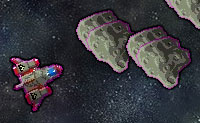 Depois de atravessares a cintura de meteoritos, encontras muitas naves espaciais inimigas, incluindo algumas muito grandes. Dispara sobre tudo e prevalece!
