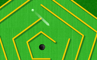 Leuk, midgetgolf! Kies de kleur van je golfbal en de kleur van je putter. Dan kun je een rondje van twaalf holes spelen.