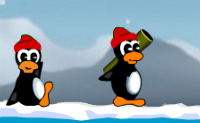 Neste jogo os pinguins lutam uns contra os outros. Aponta bem e atinge os outros pinguins.