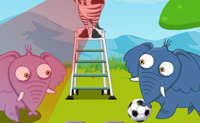 De dieren van de jungle spelen een voetbaltoernooi en nu is de beurt aan de olifanten om doelpunten te maken. Maar een van hen speelt vals, en jij bent zijn handlanger. Gebruik telkens als de aandacht van de scheids verslapt een trucje!