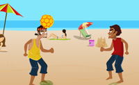 Speel een potje voetbal op het strand. Houd je ogen op de bal en kop hem terug. Als je mist wint je tegenstander een punt.