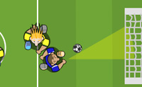 Het is voetbaltijd! Scoor zes goals binnen zestig seconden, maar kijk uit voor de tegenstanders, want als zij je drie keer getackeld hebben, ben je af. Klik op je speler om hem te activeren, geleid hem dan over het veld en klik nog een keer om te schieten.