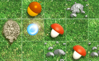 Met zijn snuit duwt deze egel fruit naar de lichtblauwe punten. Je gaat door naar het volgende level zodra alle voorwerpen in de blauwe vakjes zijn geduwd.