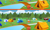 Duas imagens de um parque de campismo s�o mostradas. � primeira vista, parecem iguais, mas se olhares com mais aten��o, v�s que h� algumas diferen�as! Consegues descobri-las a todas?