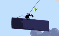 Dit is een sportieve rat die de strijd niet zo snel opgeeft, dat zie je zo! Hij is van plan om een vlag te pakken te krijgen, die op een rots staat te wapperen in de wind. Hij moet hiervoor een hoop gevaren trotseren en diamanten verzamelen. Hij springt van zwevend rotsblok naar zwevend rotsblok en vist ondertussen diamanten uit de lucht. Dit is zeker niet ongevaarlijk, want onder hem wacht het ijskoude water en ook al kunnen ratten zwemmen, dit redt ook deze superrat niet. Ook zijn er rotsen met gemene stekels erop: als de rat hiertegenaan botst, is hij er geweest. Wees dus voorzichtig en zorg voor een goede timing bij bepaalde sprongen!