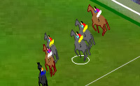 Corre com o teu cavalo o mais rapidamente poss�vel pelo percurso e tenta saltar sobre os obst�culos.