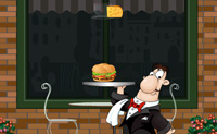 Je bent ober bij Stinky Tony's Bistro, en de manier van bedienen is daar erg bijzonder. Vanuit de keuken wordt het eten dat je moet bedienen, gewoon naar buiten gegooid, op het terras. Jij moet dit vervolgens op je dienblad zien te krijgen om het daarna naar je klanten te brengen. Stapel zo veel mogelijk eten op het dienblad, en probeer zo weinig mogelijk eten op de grond te laten vallen!