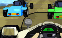 Neste fixe jogo de corridas podes facilmente imaginar-te a ti pr�prio numa montanha russa. Bem alto no c�u v�s as paisagens a voar. Tenta acabar � frente, para passares ao pr�ximo n�vel espectacular. Quanto mais alta for a tua posi��o, mais dinheiro ganhas. Este pode ser usado para actualiza��es. A nitro aumenta temporariamente a tua velocidade, e enquanto estiveres em estilo livre podes guiar o teu carro, cuidado! Tenta manter-te nos carris e danificar o carro o menos poss�vel. Quando conduzes um carro danificado, ganhas menos pontos. Podes tamb�m fazer grandes saltos: logo que vejas uma rampa, sabes que est� na altura de te preparares para um salto! Quanto mais cones laranja atingires, maior ser� a tua pontua��o, tamb�m.