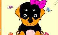 Zonder kleur is dit hondje al leuk om te zien, maar met wat verschillende kleuren wordt het een nog leuker plaatje. Veel plezier!