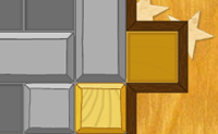 Verplaats de blokken zo, dat je de houten blokjes op het gele vlak kunt plaatsen. Succes!