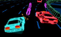 Acht verschillende levels waarin jij met je neonwagen zo ver mogelijk moet zien te komen!