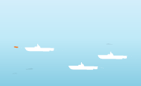 Na e sobre a �gua decorre uma batalha silenciosa. Est�s a navegar � superf�cie, e tens de tentar atingir tantos submarinos quanto poss�vel. Mas cuidado, eles atiram sobre ti, tamb�m, assim evita os seus m�sseis!