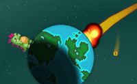 Este tenaz dinossauro anda num pequeno globo e tenta apanhar tantos pontos quantos poss�vel. Cometas, meteoritos e naves espaciais v�m em queda do universo. Junta pontos e evita os objectos nocivos que v�m do espa�o contra ti!